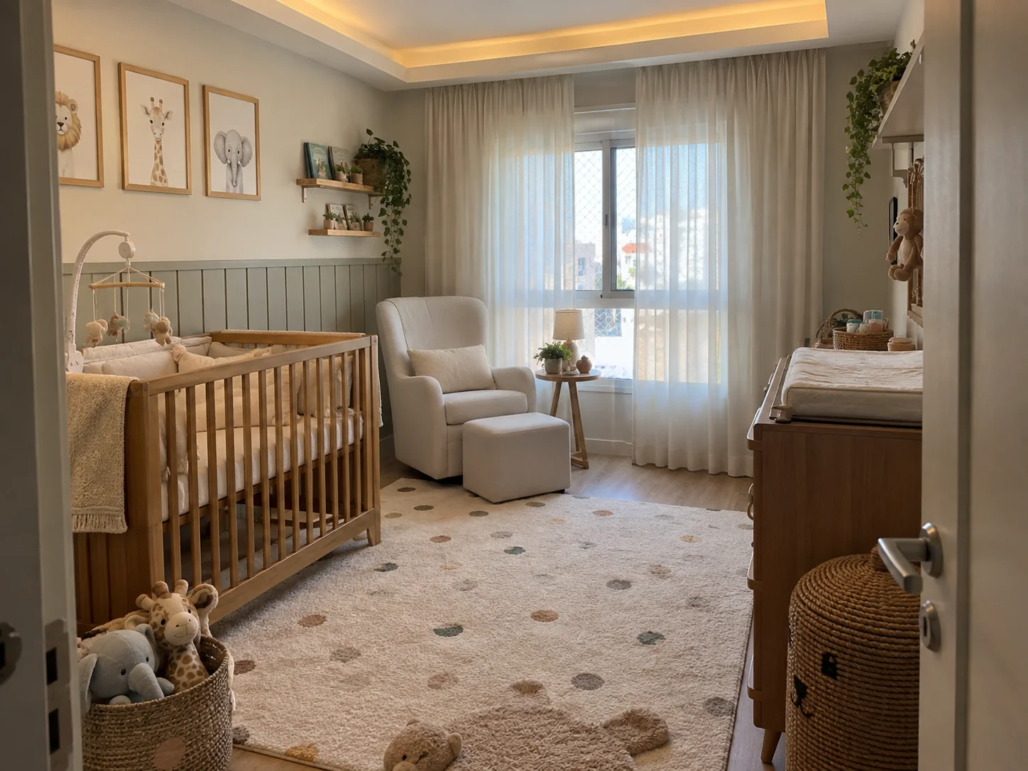Quarto de bebê com acabamento em gesso